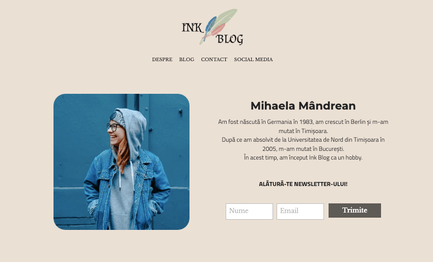 Șablon InkBlog Digital Creator de la Strikingly