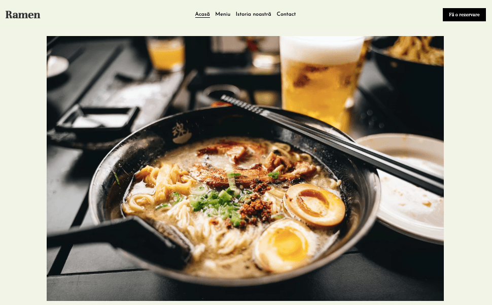 Șablonul Ramen de la Strikingly