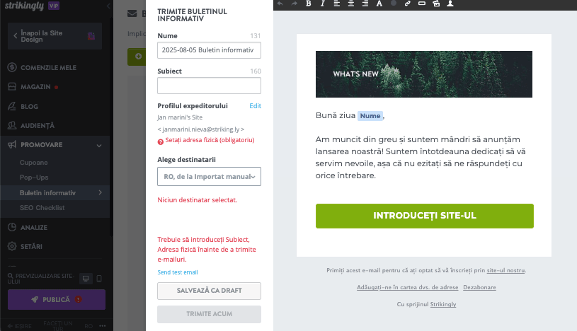 Rolul Strikingly în marketingul de referință - Automatizare email