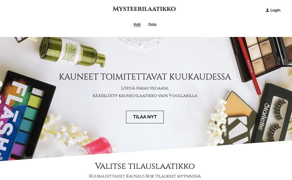 Mystery Box Verkkosivupohja Strikinglyltä