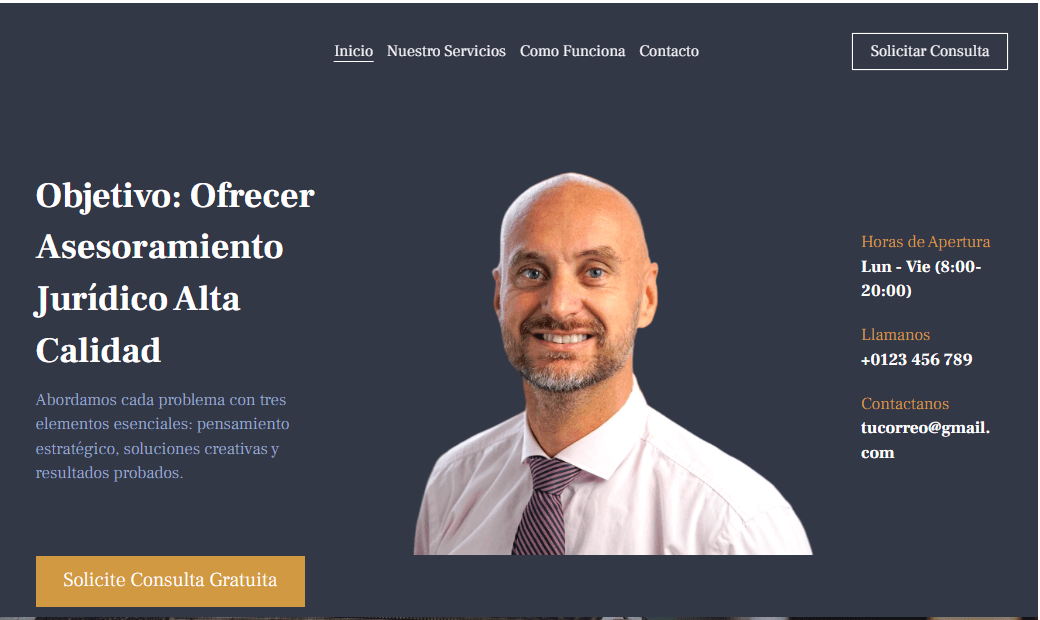 Plantilla de Consultoría Legal de Strikingly