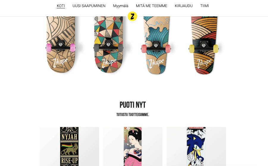 Zikape-verkkokaupan malli