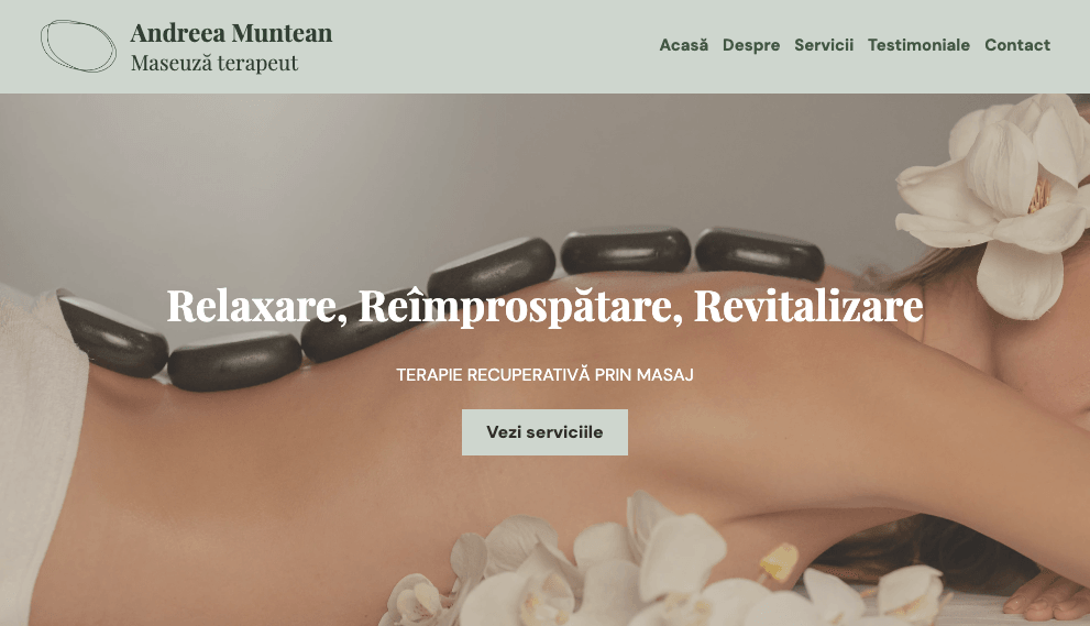 Șablon de terapeut de masaj de la Strikingly