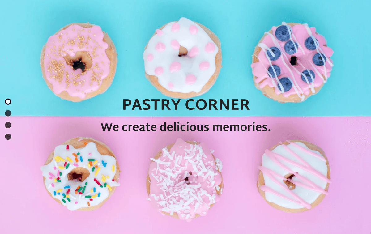 Szablon Pastry Corner z Strikingly