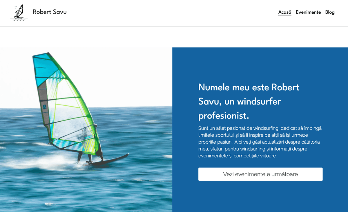 Windsurfer Template de la Strikingly