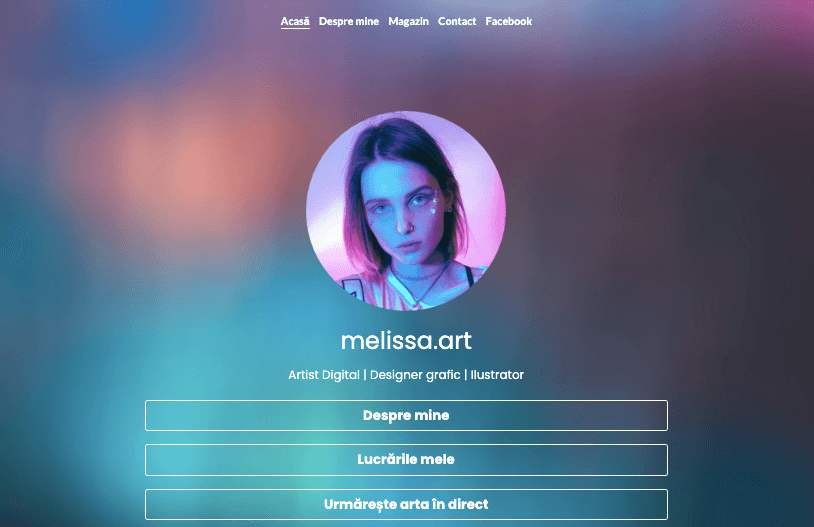 Strikingly: Șablon freelancer Melissa.Art