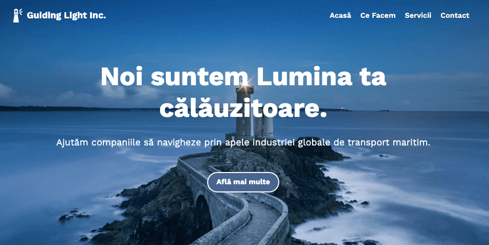 Șablon Bright de la Strikingly