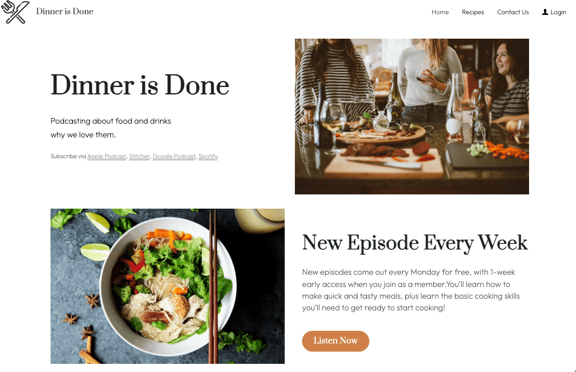 Szablon Marketingowy Bloga "Dinner is Done"