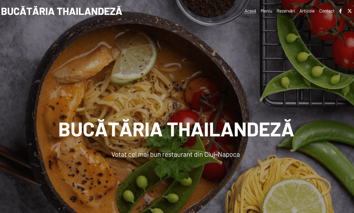 Șablon de restaurant thailandez de la Strikingly