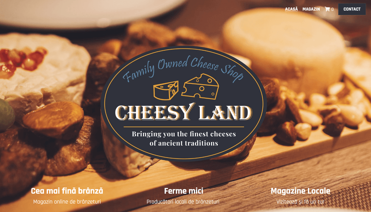 Șablonul Cheesy Land de la Strikingly