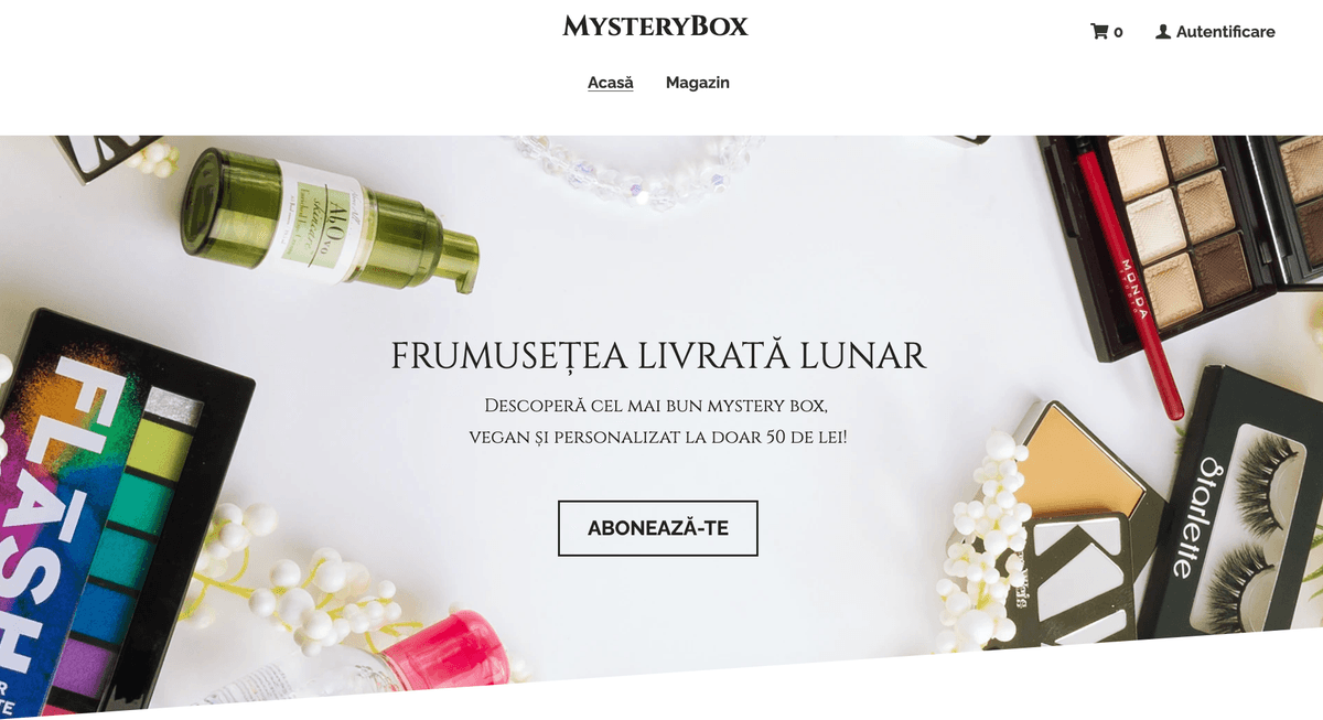Șablon Mystery Box de la Strikingly