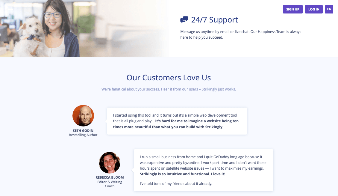 Strikinglyn livechat-palvelu