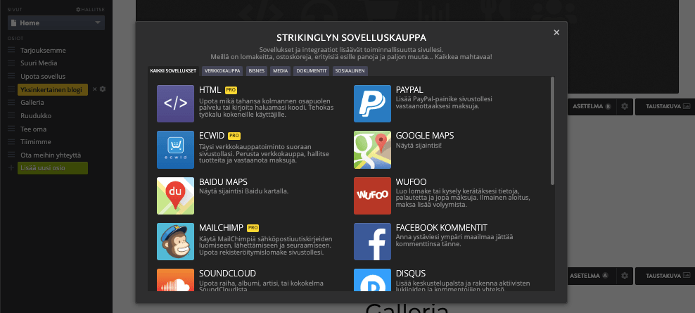 Sähköpostien personointi Strikingly-integraatioilla