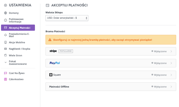 Strona płatności Strikingly