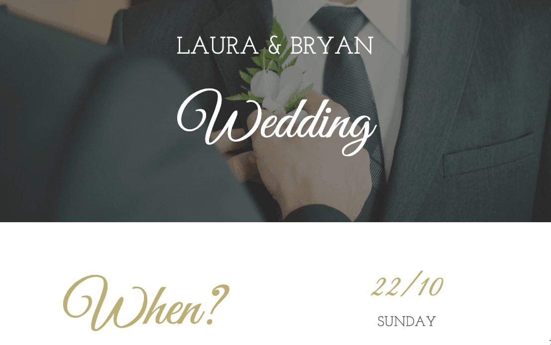 Szablon ślubny Laura & Bryan od Strikingly