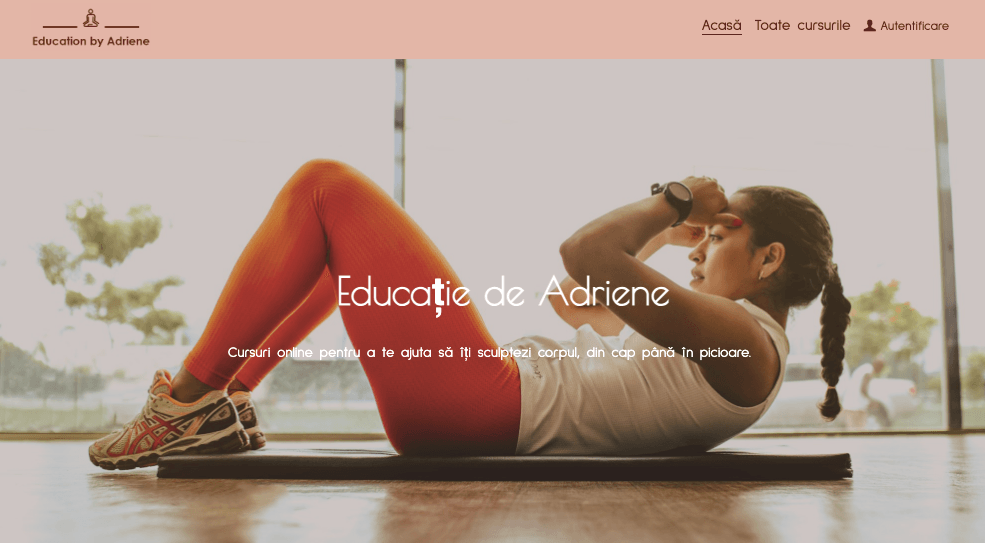 Șablon de fitness Adriene de la Strikingly