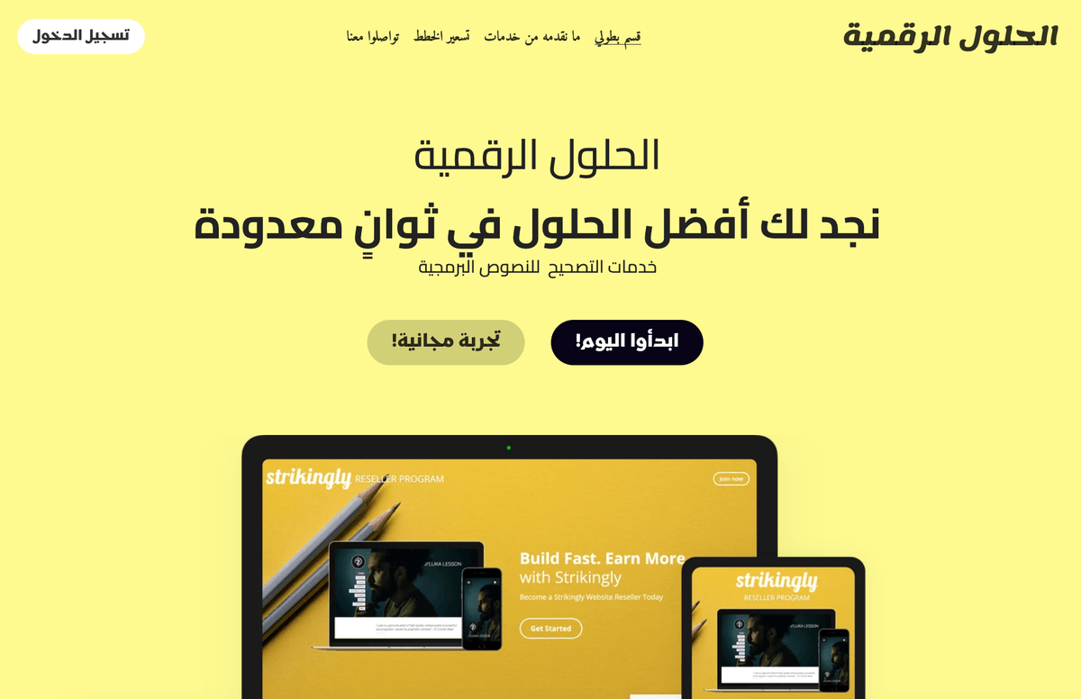 قالب ماكرو من Strikingly