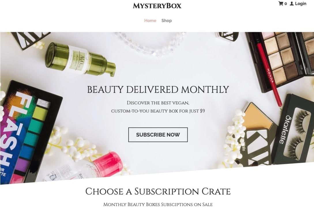 Mystery Box E--commerce Template von Strikingly