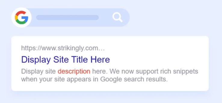 Caracteristica rich snippets de la Strikingly