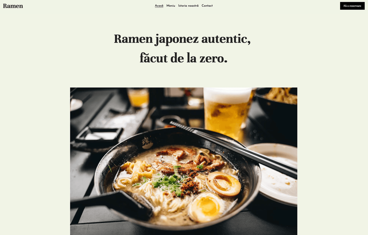 Șablon Ramen de la Strikingly