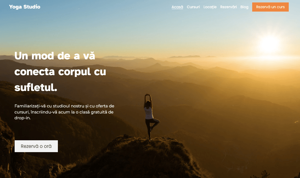 Șablon de yoga de la Strikingly