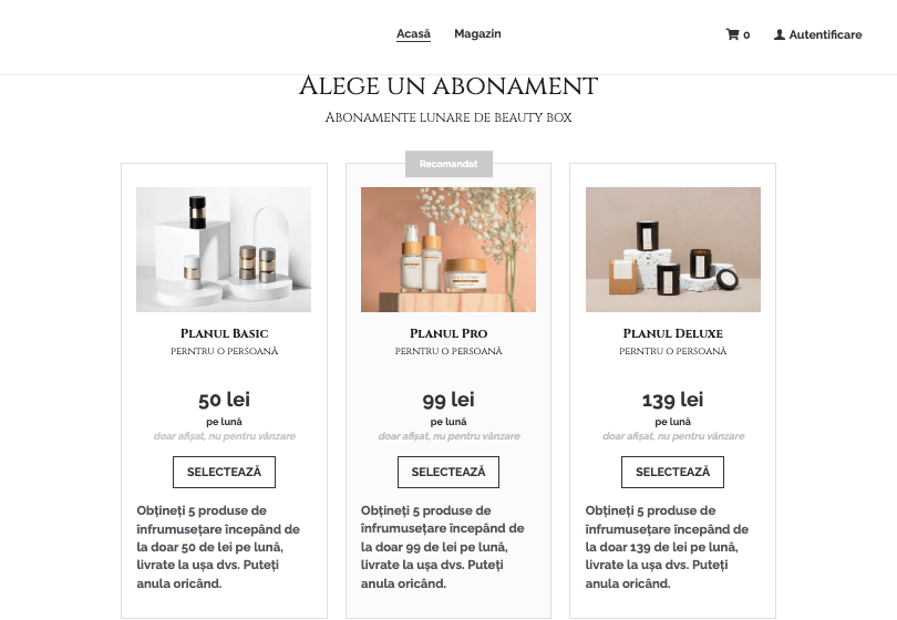 Șablonul magazinului online MysteryBox de la Strikingly