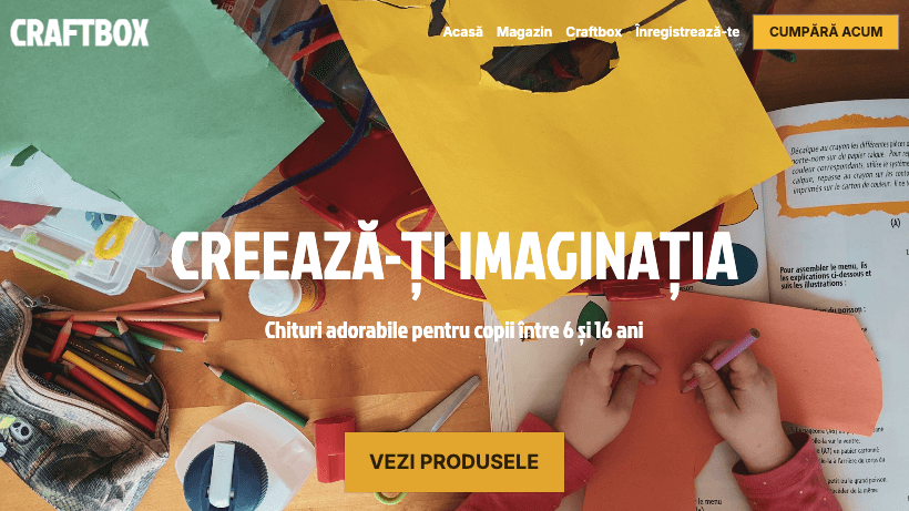 CraftBox: șablon de design pentru website