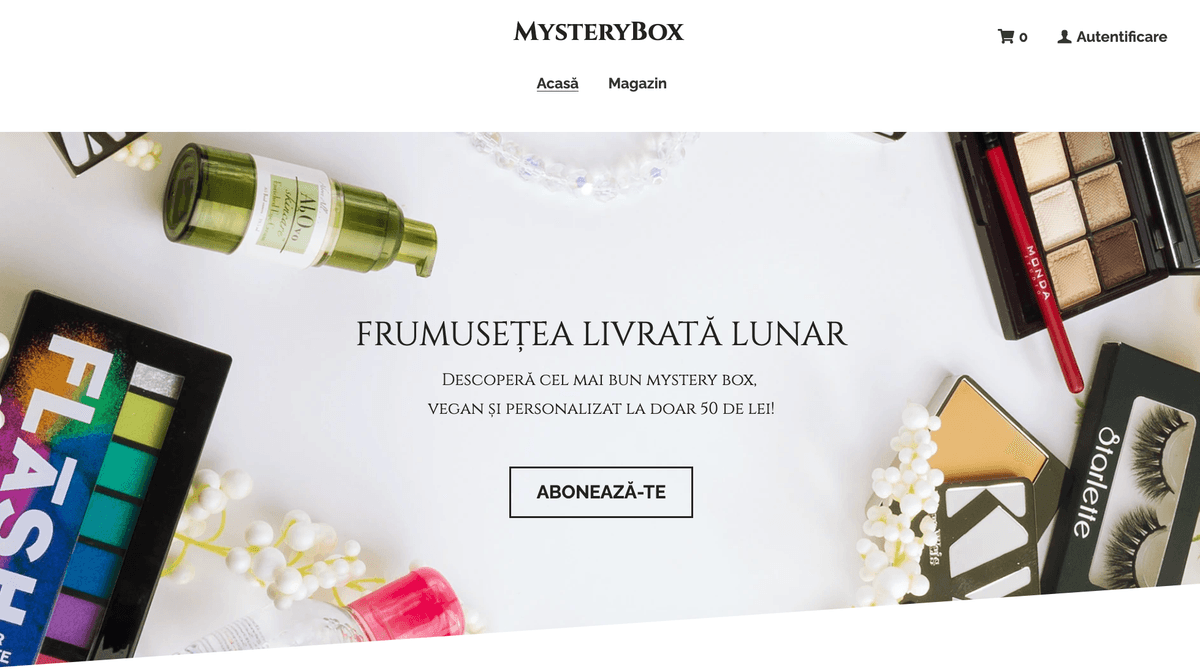 Șablon Mystery Box de la Strikingly