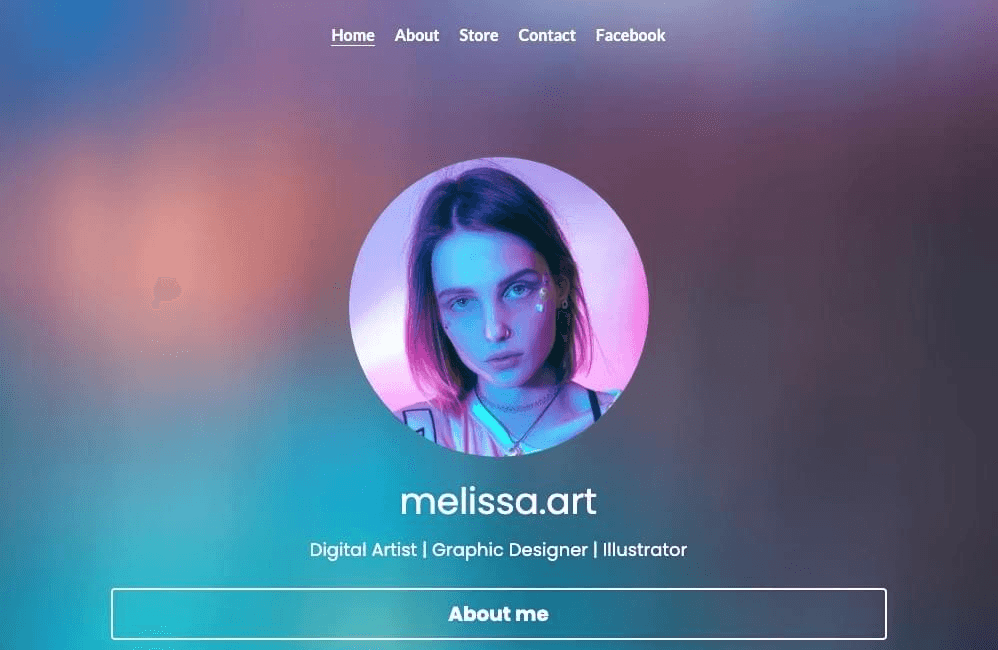 Szablon Melissa.Art od Strikingly