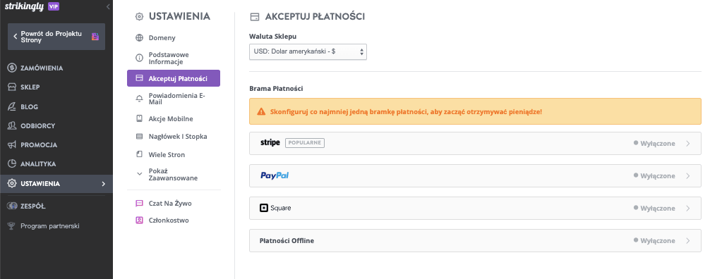Włącz funkcje e-commerce 