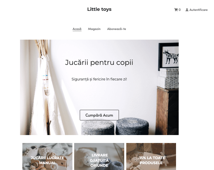 Șablonul de magazin online Little Toys de la Strikingly