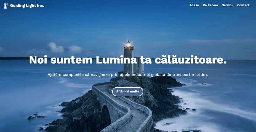 Template de lumină călăuzitoare de la Strikingly