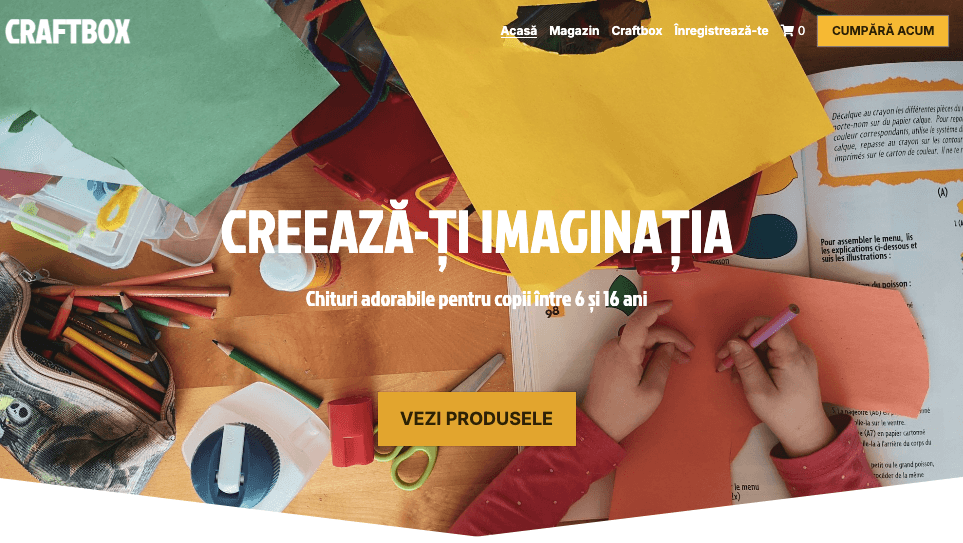 Șablonul CraftBox de la Strikingly