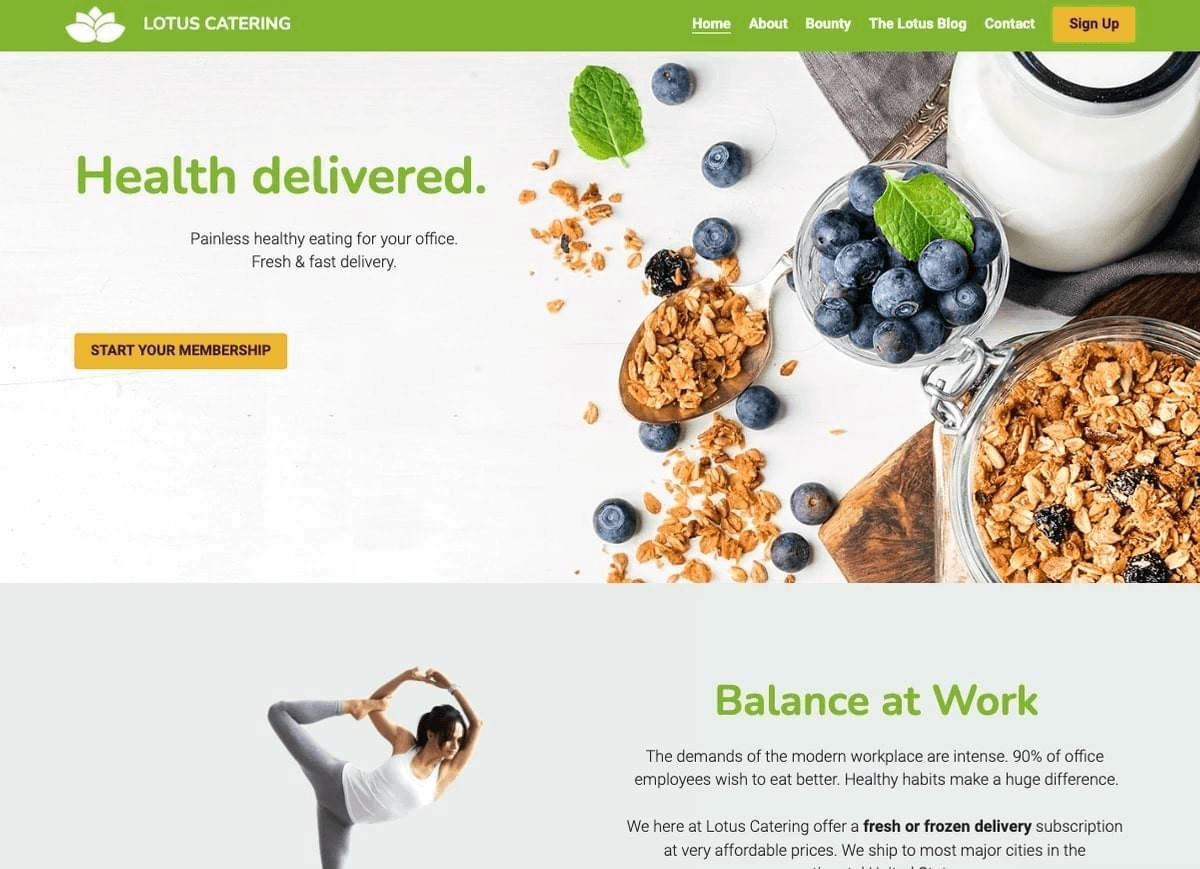 Lotus Catering Szablon od Strikingly