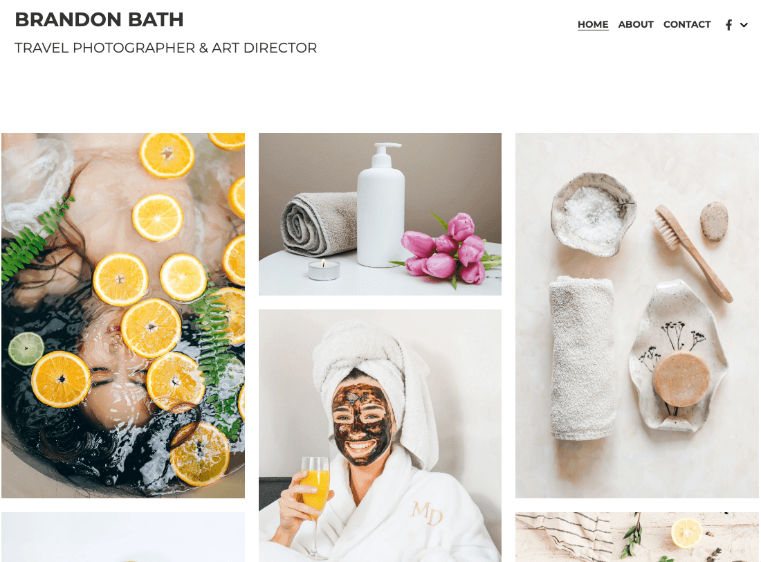 Szablon Tiled Freelance Photographer od Strikingly