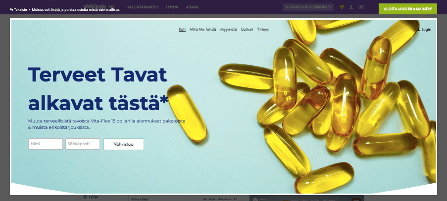 Etusivun suunnittelu silmiinpistävän - mukaansatempaavalla visuaalisuudella