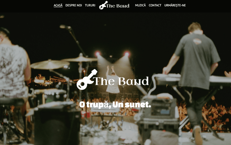 Șablonul Band de la Strikingly