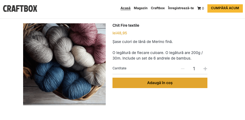 Șablon CraftBox de la Strikingly