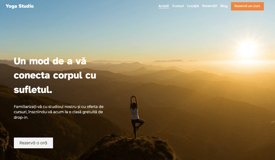 Șablon de yoga de la Strikingly