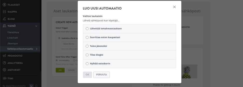 Luo digitaalisen markkinoinnin suppilo Strikinglyssä - sähköpostitse tapahtuva seuranta