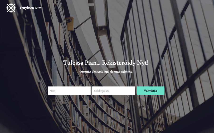Yksinkertainen kansi rakenteilla Verkkosivuston malli