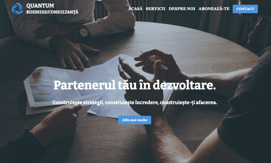 Template de marketing cuantic de la Strikingly