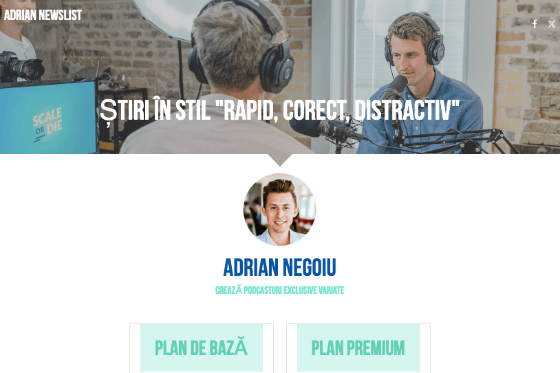 Șablon de podcast cu Strikingly