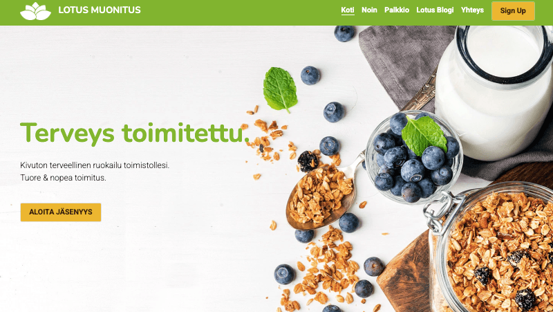 Lotus Catering -malli Strikinglyltä