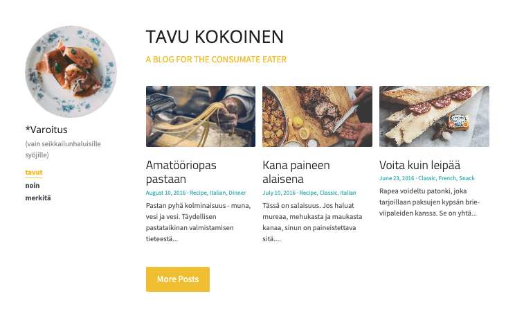 Pieni koko Blogi Malli