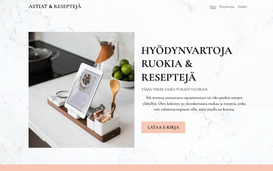 Ruoka- ja reseptimalli Strikinglyltä