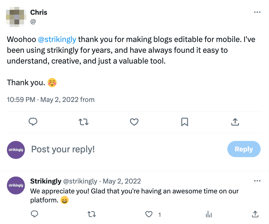 Asiakaspalaute Twitteristä