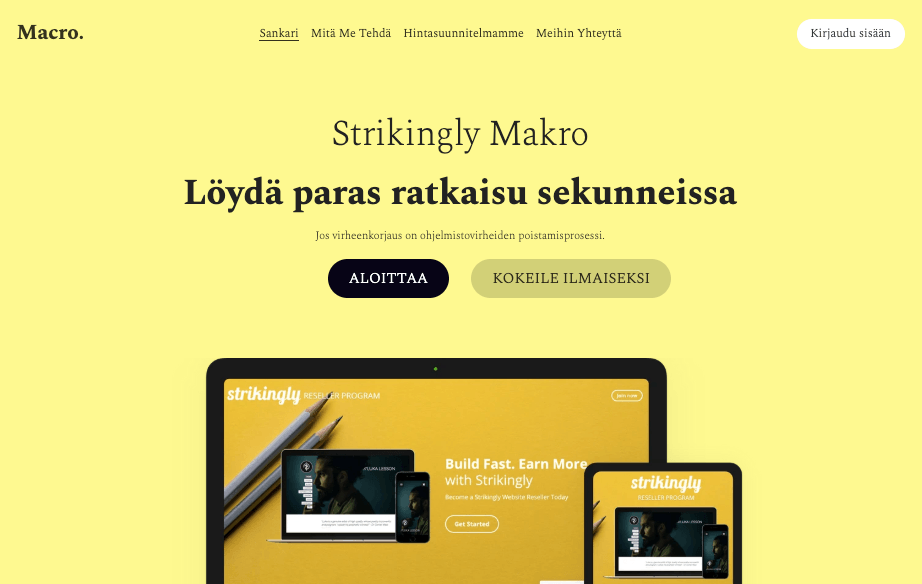 Makromalli Strikinglyltä