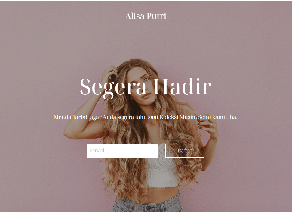 Template Website Alisa Watson dari Strikingly