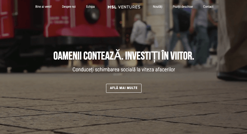 Șablon MSL Ventures de la Strikingly